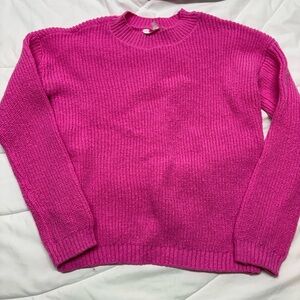 No Boundaries Fuchsia Hot Pink Crew Neck Sweater size Medium (7-9)